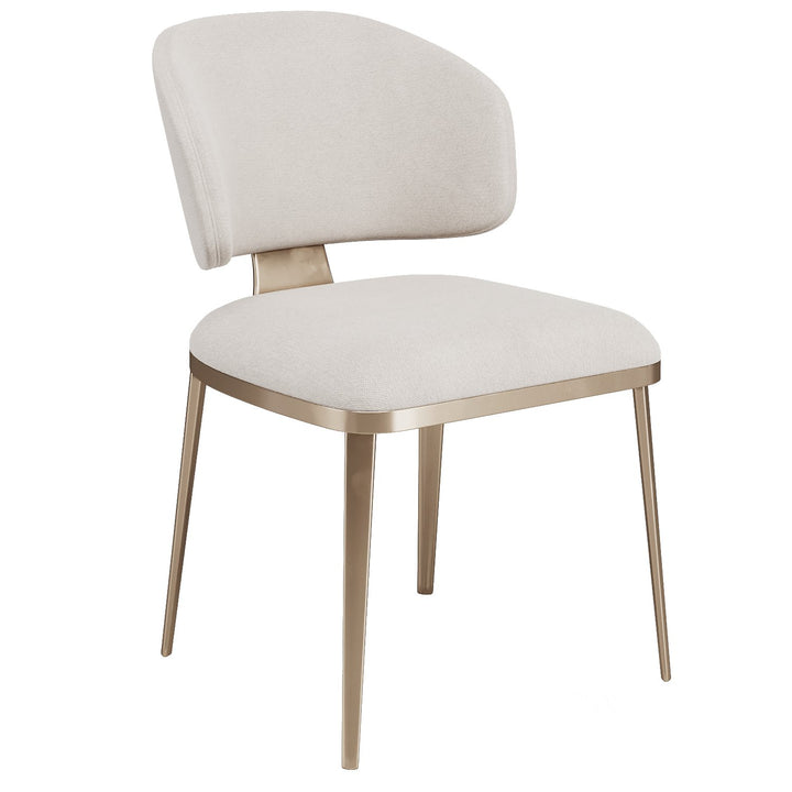 Elegant VENERA dining chair with upholstered seat and metallic frame, modern luxury furniture by INSIDE HOME.