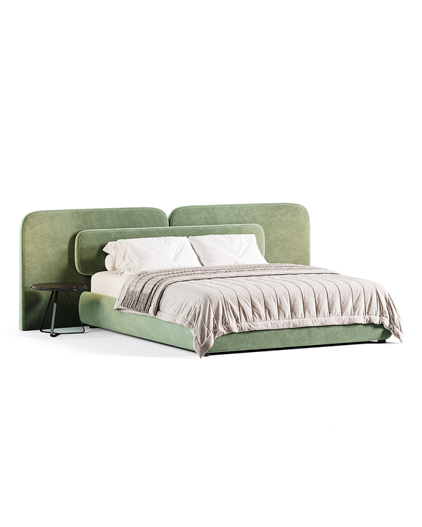 Modern Contour Bed with upholstered headboard and minimal design by INSIDE HOME