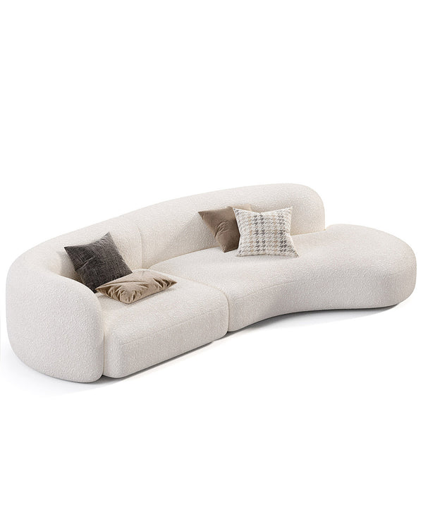 Luxury ONDA Sofa with wave-inspired curved design, upholstered in premium fabric, modern Italian style – INSIDE HOME