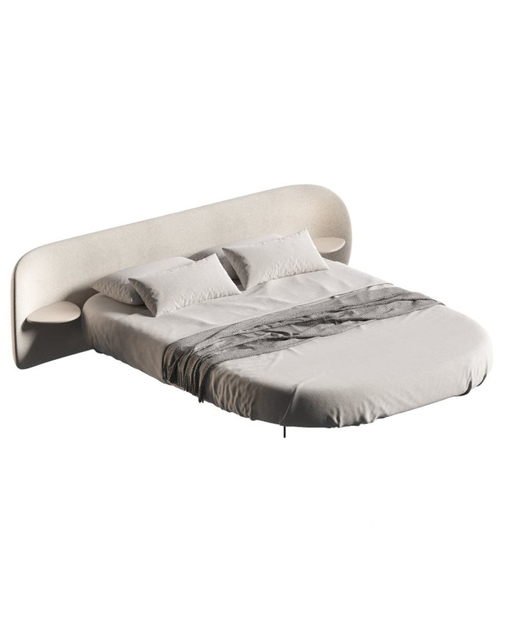 Luxury modern Sereno Bed with integrated bedside tables and upholstered headboard – INSIDE HOME
