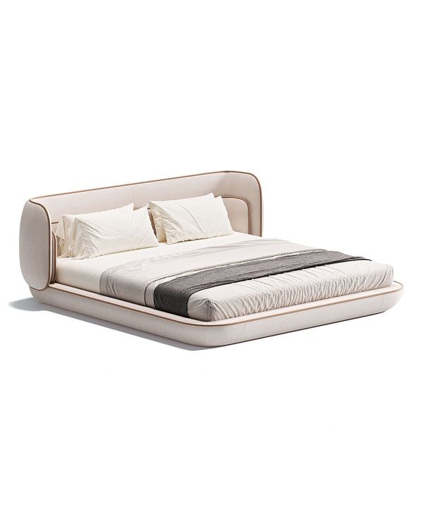 Luxury Harmonia Bed with rounded upholstered headboard – INSIDE HOME