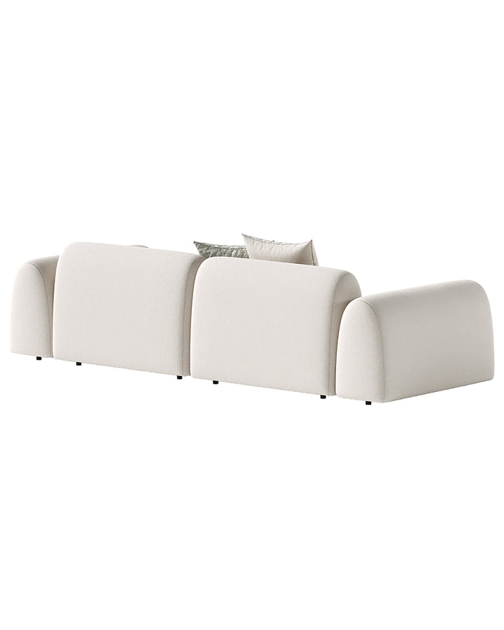 Modern TRANQUILO Sofa with wide cushioned seat and rounded armrests in neutral fabric finish.