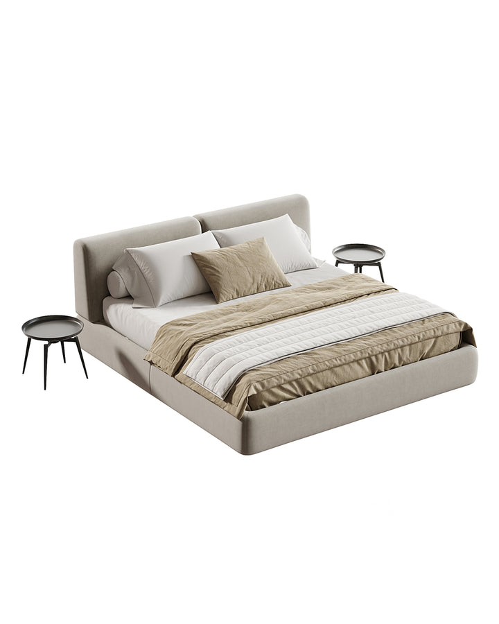 Luxury upholstered bed with dual backrest design – Doppio Bed by INSIDE HOME