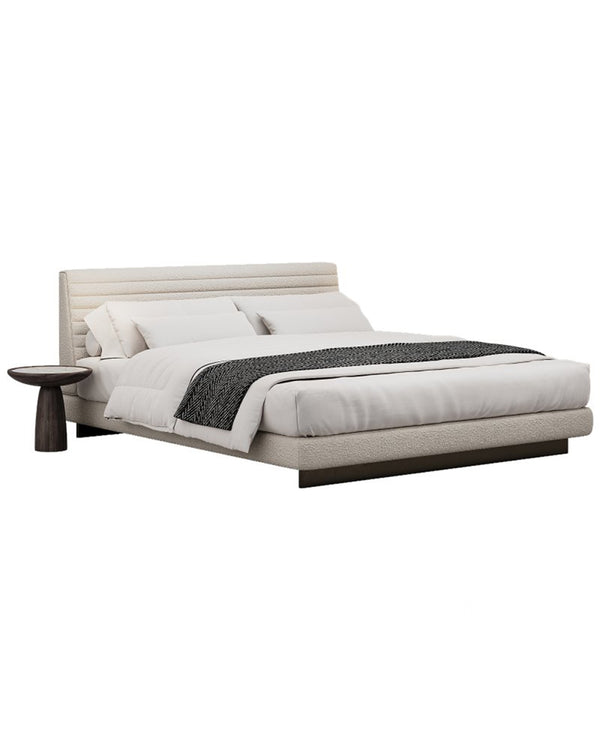Luxury Axis Bed with upholstered horizontal headboard and modern minimalist design by INSIDE HOME