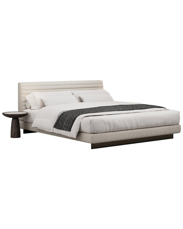 Luxury Axis Bed with upholstered horizontal headboard and modern minimalist design by INSIDE HOME