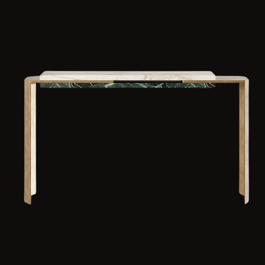 Sophisticated Marble Console Table with Dual-Tone Finish