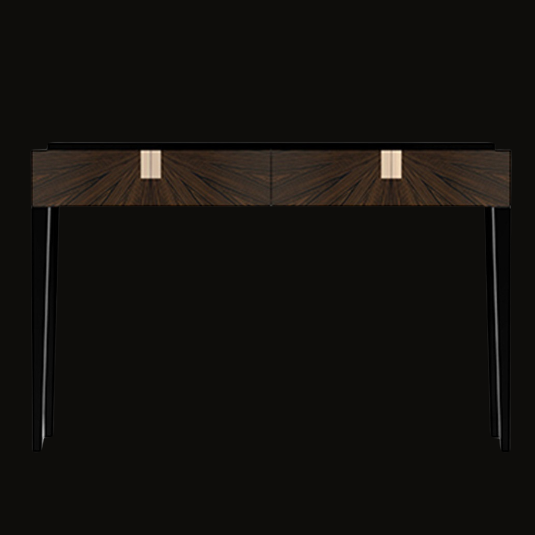 Sleek Modern Console Table with Sunburst Pattern Design