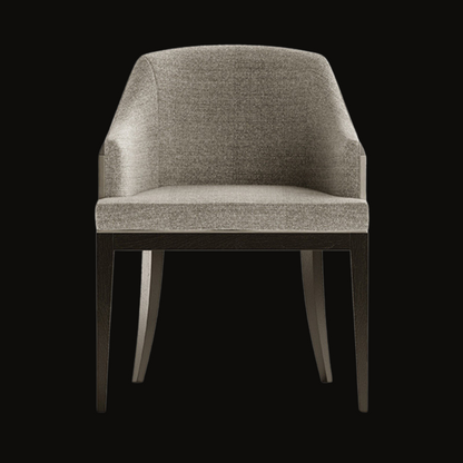 Modern Grey Textured Upholstered Dining Chair with Wooden Frame