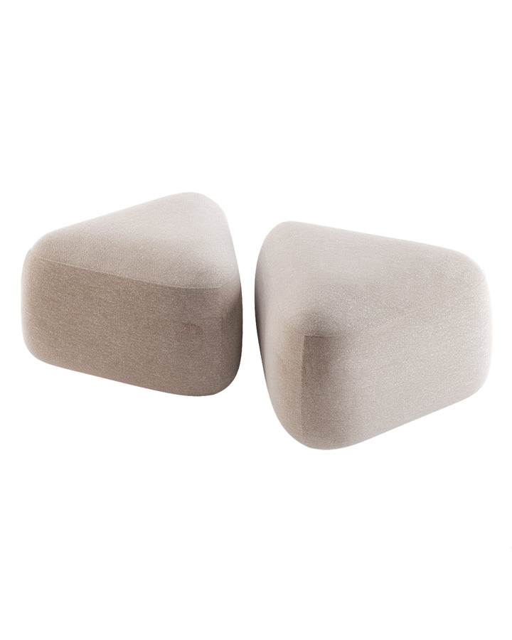 Soft triangular buff with rounded edges and sculptural smooth surface.