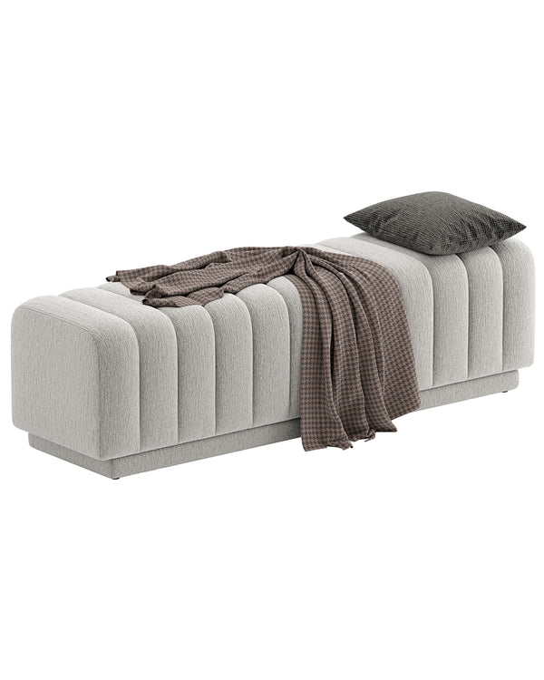 ARISTA banquette in premium textured fabric with vertical fluted design by INSIDE HOME.