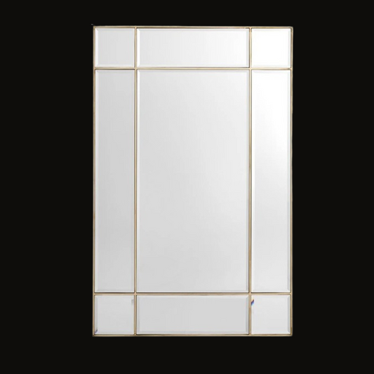 Geometric Panel Mirror with Gold Frame by InsideHome Studio