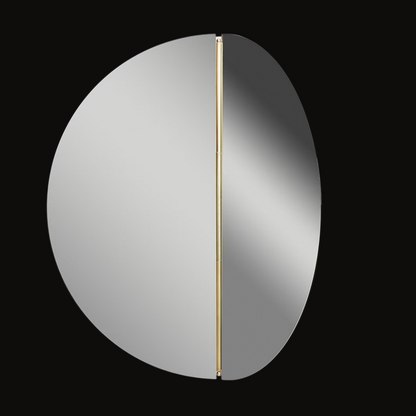 Elegant Split Round Wall Mirror with Gold Accents