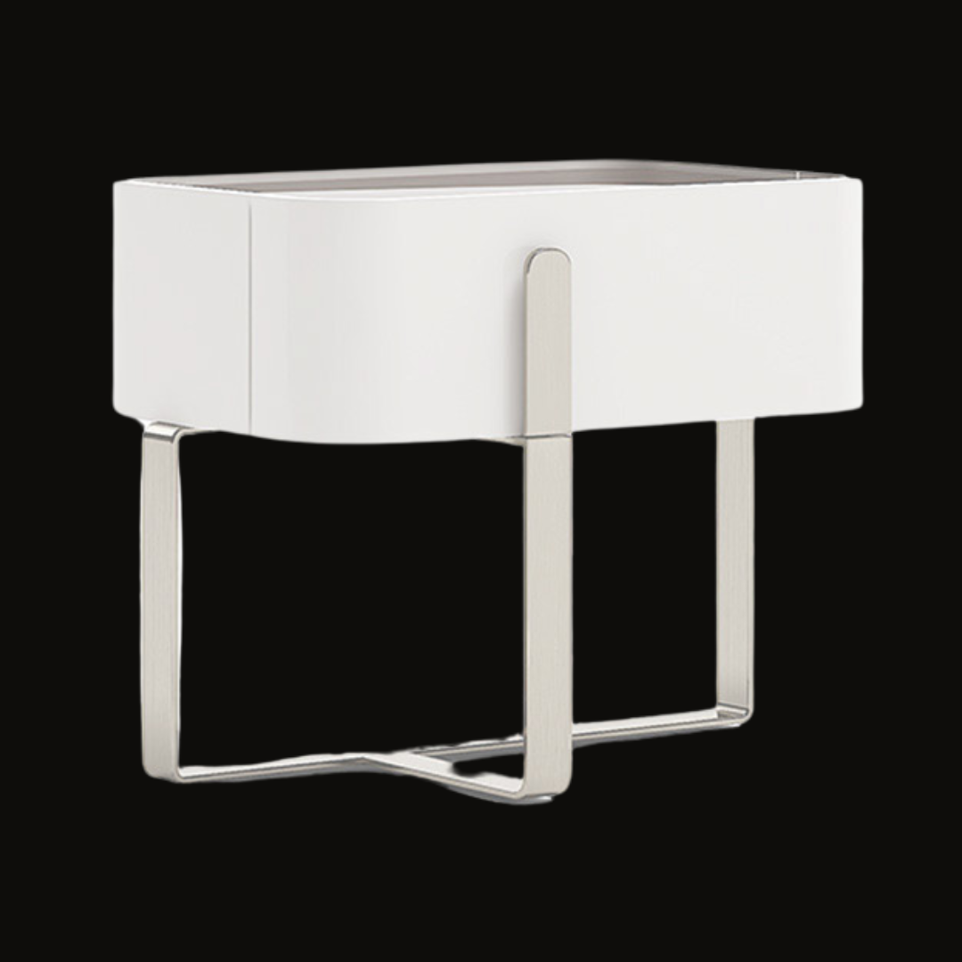 Minimalist Modern Side Table with Sleek Metal Frame - Handcrafted Bedside Table