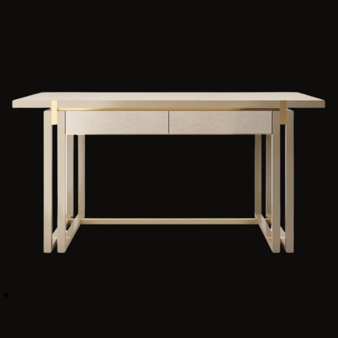 Modern Desk with Minimalist Design and Gold Accents - Handcrafted Workspace Furniture  Product Meta Title: