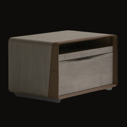 Contemporary Two-Drawer Night Table with Sleek Wood Finish - Handcrafted Bedside Table