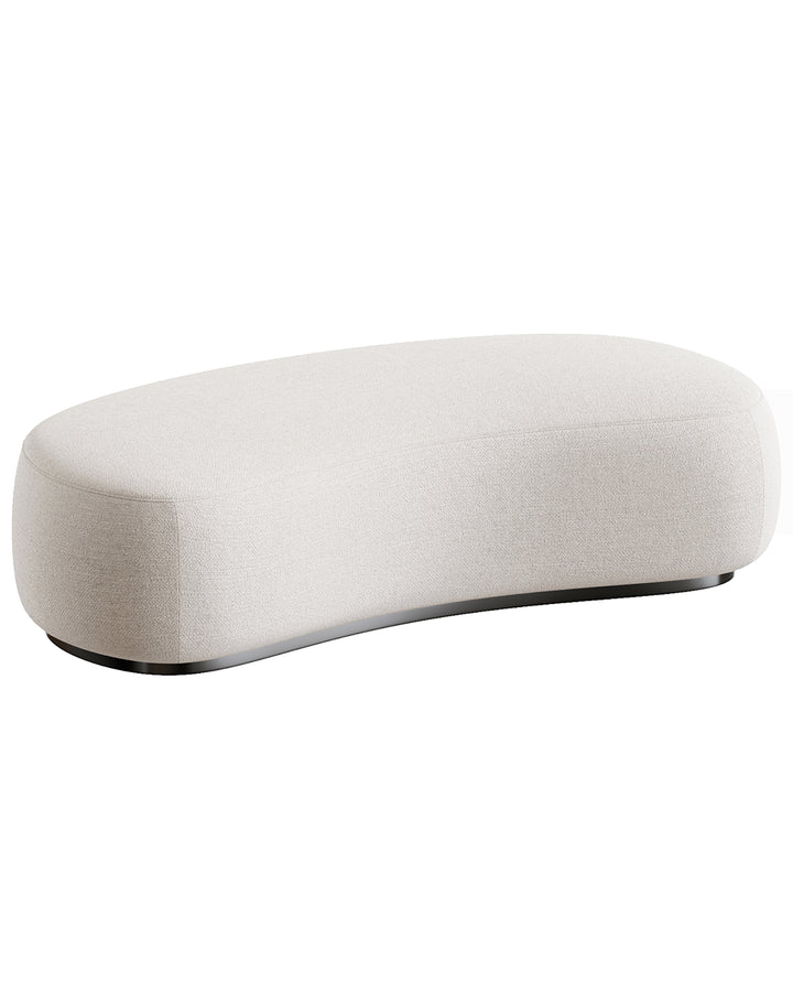 NIVERA Banquette – luxury upholstered bench with curved organic silhouette in soft premium fabric – INSIDE HOME.