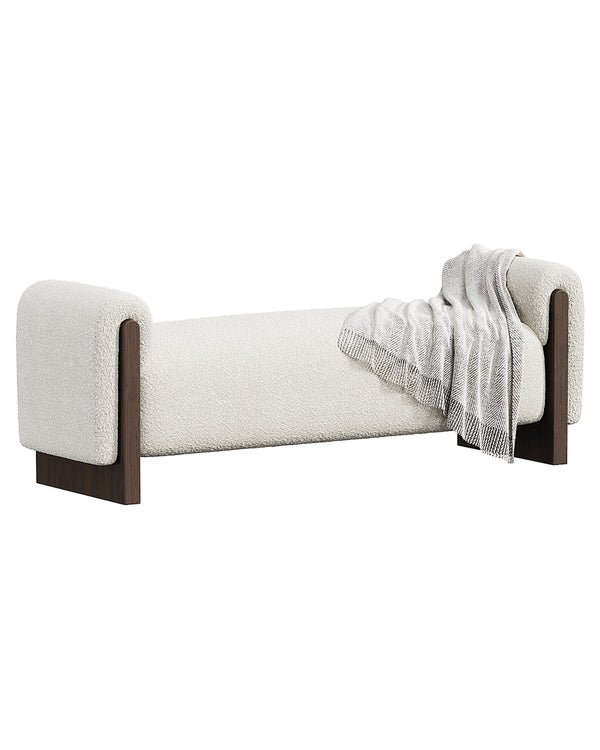 CARMINA Banquette with soft premium upholstery and elegant wooden base – INSIDE HOME