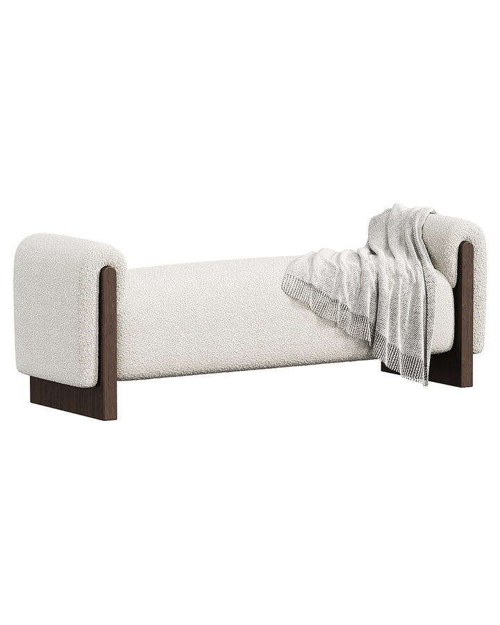 CARMINA Banquette with soft premium upholstery and elegant wooden base – INSIDE HOME