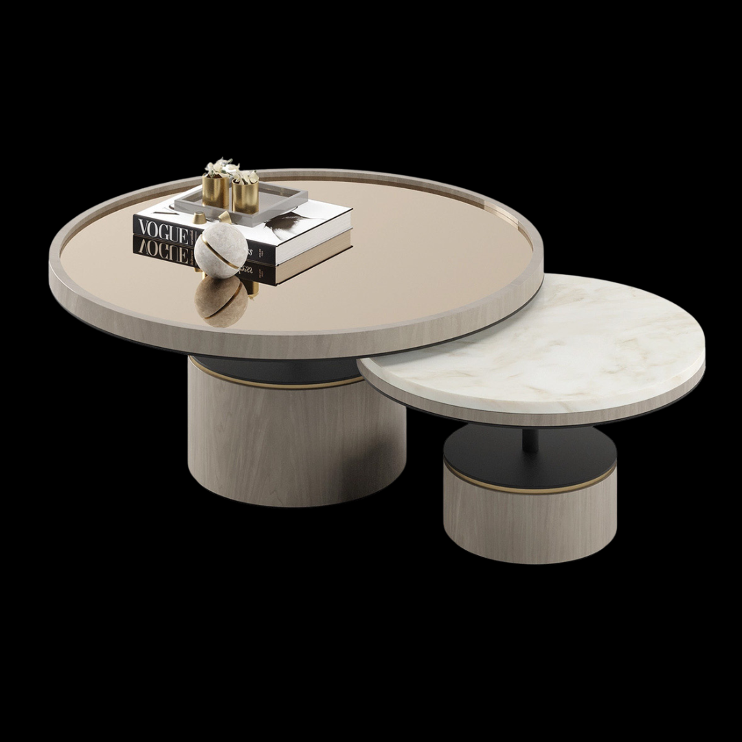 Contemporary Nesting Round Coffee Table Set | Inside Home Studio