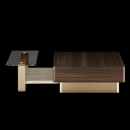 Modern Multi-Tier Coffee Table with Glass Shelf | Inside Home Studio