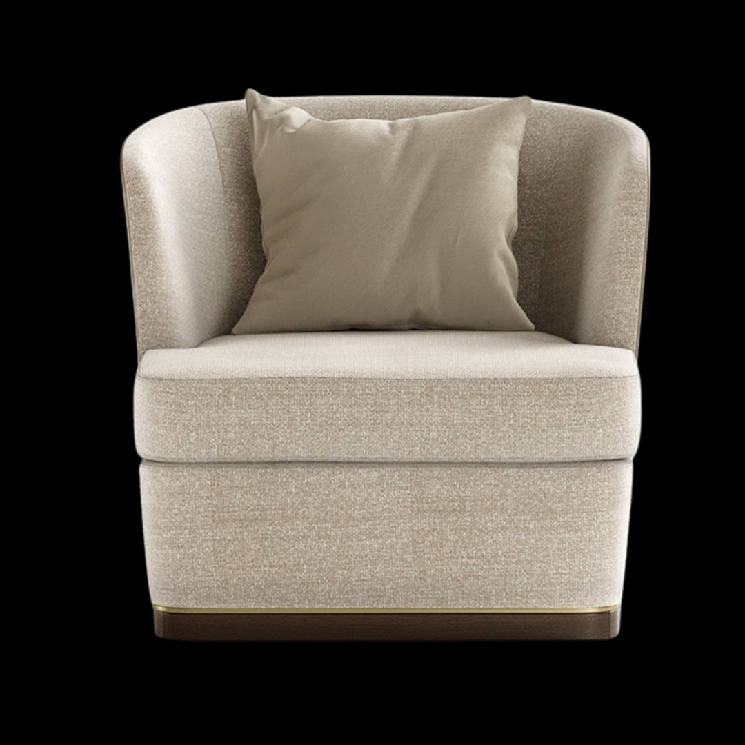 Modern Beige Upholstered Accent Chair | Luxury Living Room Furniture