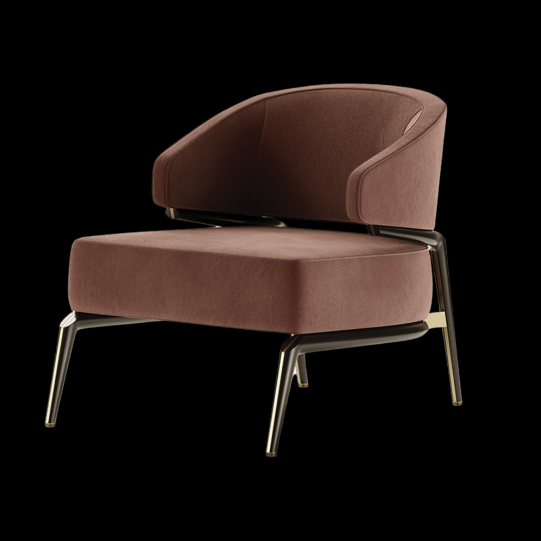 Modern Velvet Armchair with Gold Legs | Inside Home Studio