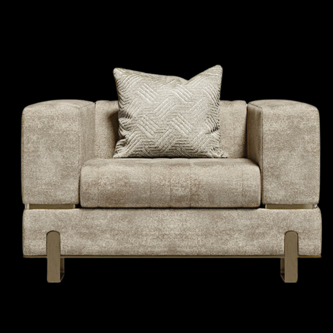 Modern Beige Armchair with Plush Cushion | Inside Home Studio