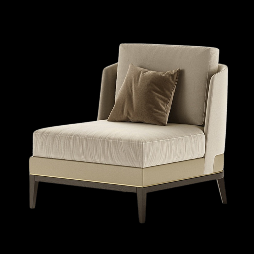 Contemporary Beige Armchair with Soft Cushion – Elegant Living Room Furniture