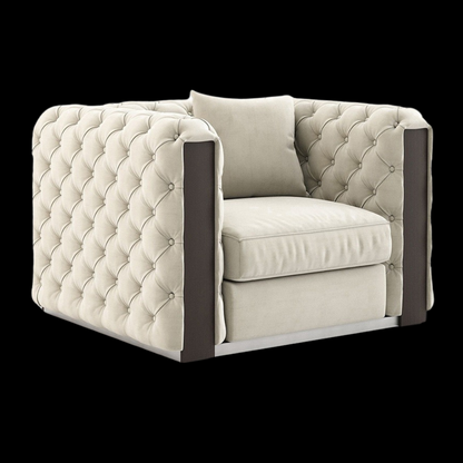 Modern Beige Tufted Armchair | Inside Home Studio