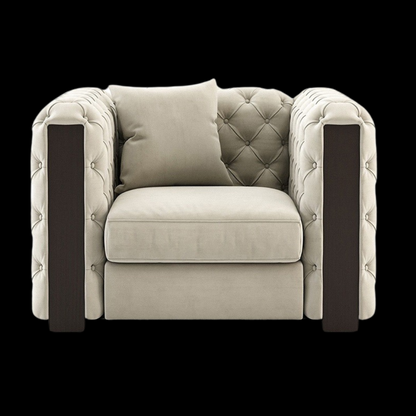 Modern Beige Tufted Armchair | Inside Home Studio