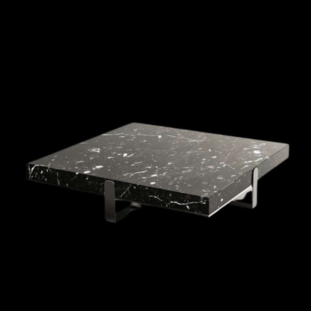 Modern Square Black Marble Coffee Table | Inside Home Studio