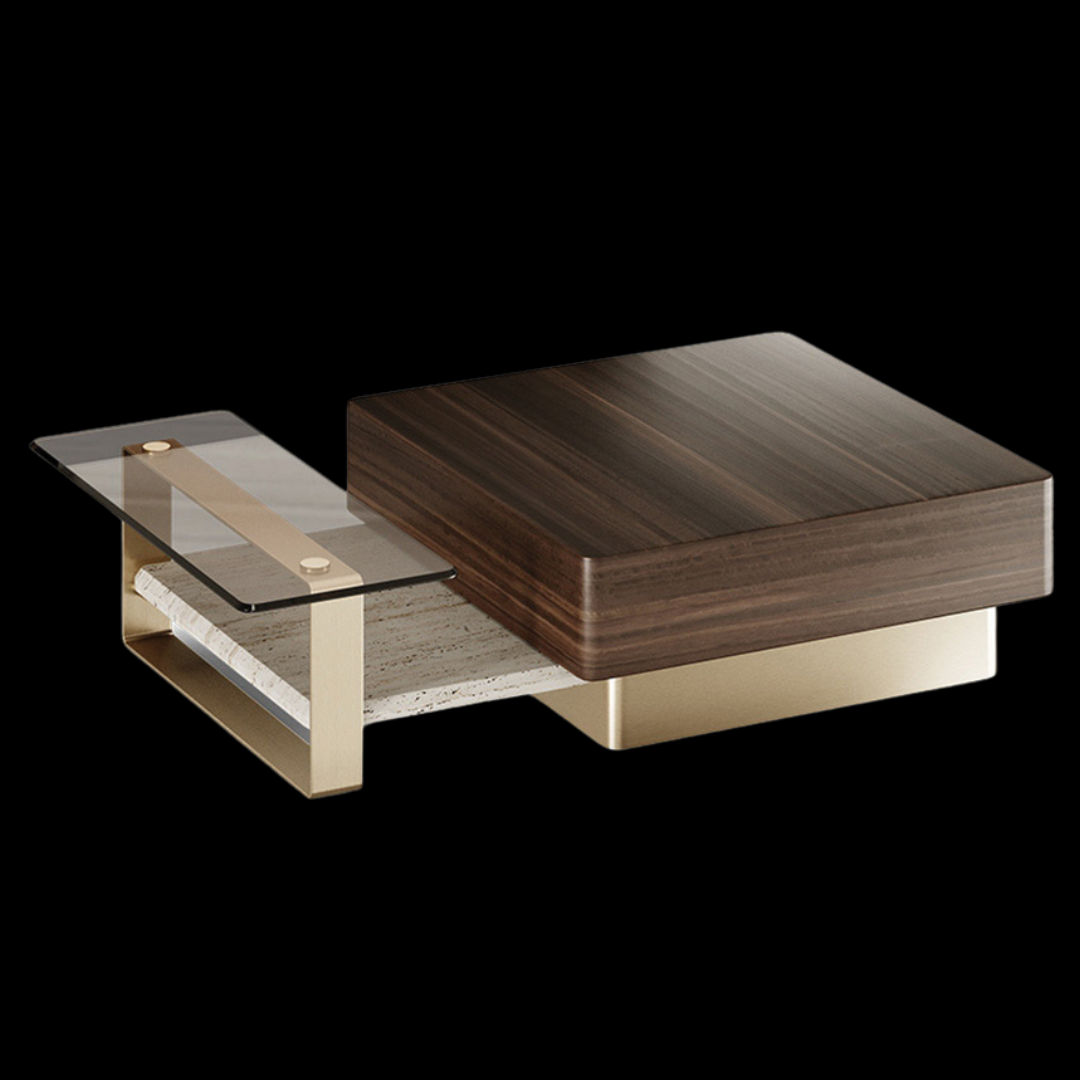 Modern Multi-Tier Coffee Table with Glass Shelf | Inside Home Studio