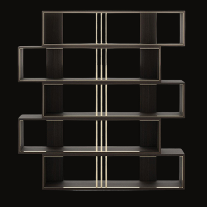 Modern Wooden and Stainless Steel Shelving Unit – SSU-032