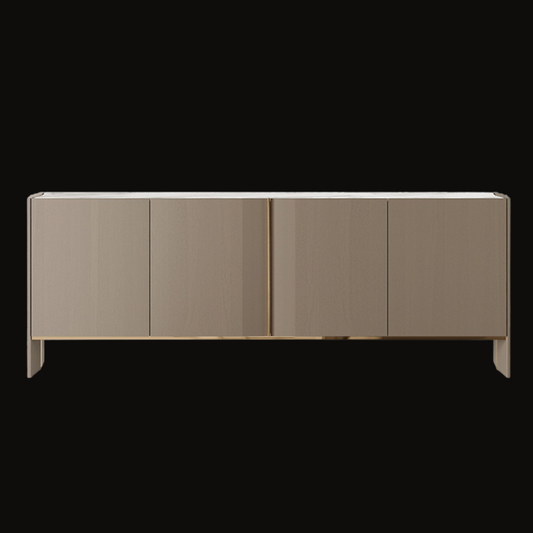 Minimalist Beige Buffet Sideboard – Elegant Design with Marble Top