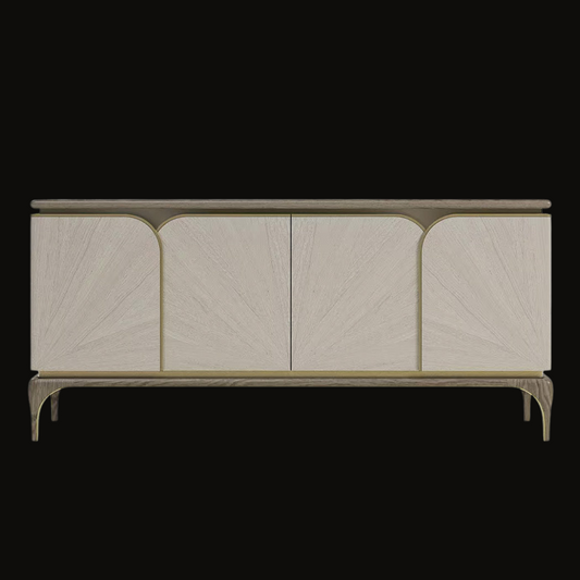 Elegant Light Wood Sideboard with Arched Detailing – Timeless Sophistication