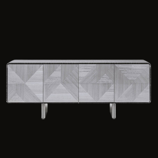 Modern Geometric Patterned Sideboard Cabinet