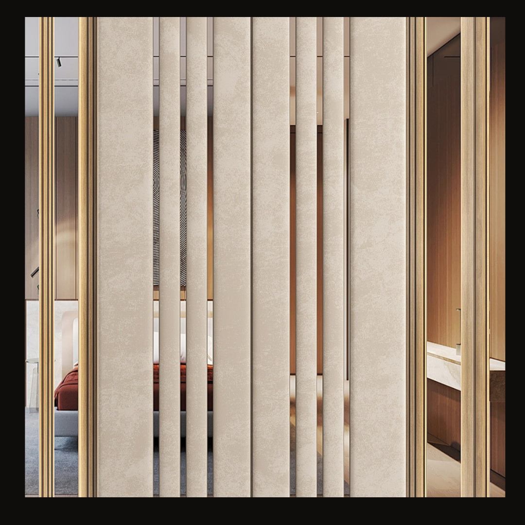 Modern Wooden Wall Cladding with Mirror and Upholstery – WC-011 Description